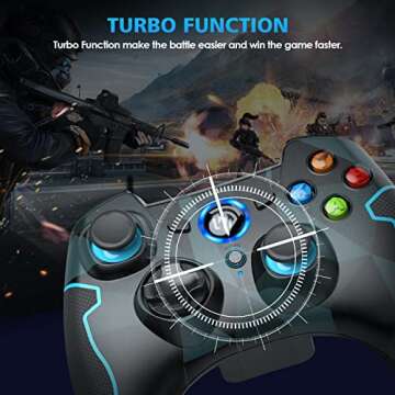 EasySMX Wireless 2.4g Game Controller Support PC (Windows XP/7/8/8.1/10) and PS3, Android, Vista, TV Box Portable Gaming Joystick Handle (Wireless Game Controller Camouflage)