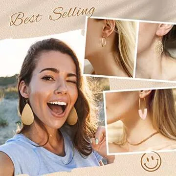 Earrings Set for Women, Funtopia 61 Pairs Fashion Tassel Earrings Acrylic Hoop Stud Drop Dangle Earr...