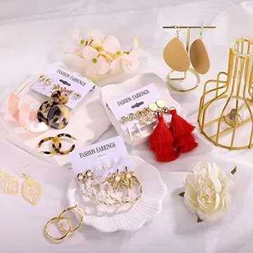 Funtopia 61 Pairs Fashion Earrings Set for Every Occasion