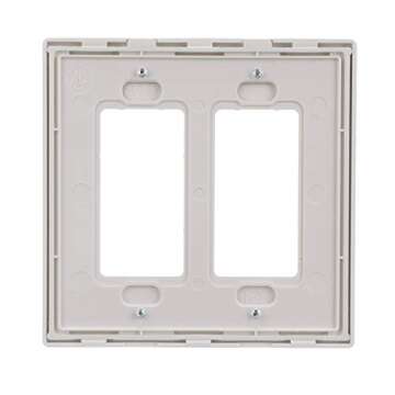 EATON PJS262W Arrow Hart Pjs262 Decorative Screw Less Wall Plate, 2 Gang, 4-1/2 in L X 4.56 in W X 0.08 in T, White