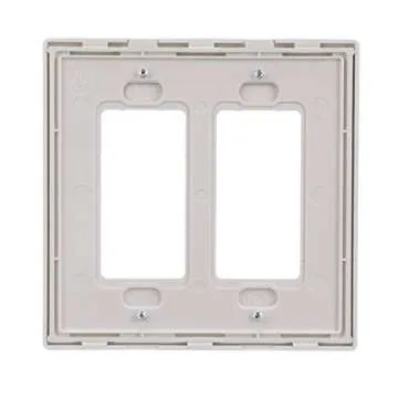 EATON PJS262W Arrow Hart Pjs262 Decorative Screw Less Wall Plate, 2 Gang, 4-1/2 in L X 4.56 in W X 0.08 in T, White