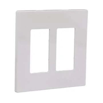 EATON PJS262W Arrow Hart Pjs262 Decorative Screw Less Wall Plate, 2 Gang, 4-1/2 in L X 4.56 in W X 0.08 in T, White
