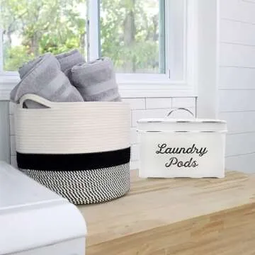 AuldHome Enamelware Laundry Pod Holder for Vintage Style