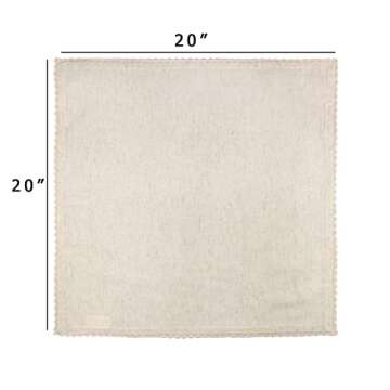 COTTON CRAFT Flax Linen Cloth Napkins with Lace - Set of 12 Lunch Dinner Napkins - Elegant Everyday ...