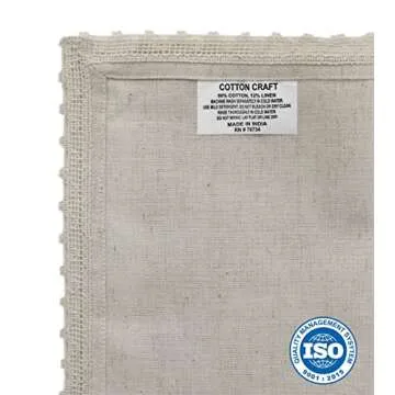 COTTON CRAFT Elegant Flax Linen Cloth Napkins Set of 12