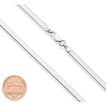 Miabella 925 Sterling Silver Italian Solid 3.5mm Flexible Flat Herringbone Chain Necklace for Women,...