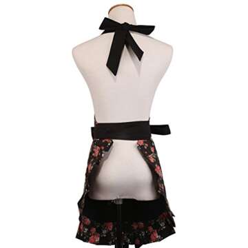 Cotton Women's Apron with Pockets & Extra Long Ties