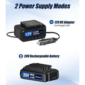 Avid Power Cordless Tire Inflator Portable Air Compressor, 20V Rechargeable Battery Tire Pump w/ 12V DC Power Adapter, Digital Pressure Gauge, Auto Air Pump for Many Inflatables (Blue)