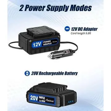 Avid Power Cordless Tire Inflator Portable Air Compressor, 20V Rechargeable Battery Tire Pump w/ 12V DC Power Adapter, Digital Pressure Gauge, Auto Air Pump for Many Inflatables (Blue)