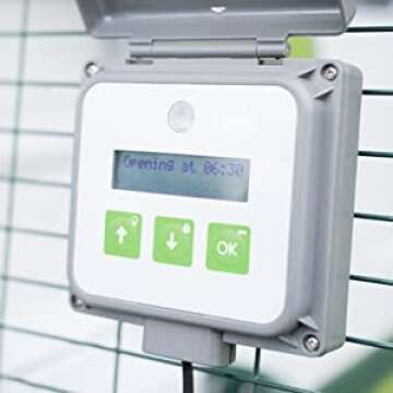 Omlet Automatic Chicken Coop Door Opener Operated by Light Sensor or Timer | Easy to Install, No Maintenance Required | Improves Coop Security and Insulation | Built-in Safety Sensors | Green