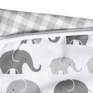Boppy Nursing Pillow Cover, Premium Quick-Dry Fabric, Gray Elephants, Fits The Original Support Boppy Pillow for Breastfeeding and Bottle Feeding, Cover Only