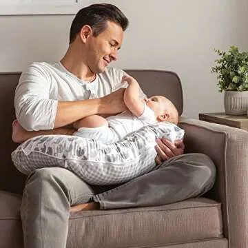 Boppy Nursing Pillow Cover, Premium Quick-Dry Fabric, Gray Elephants, Fits The Original Support Boppy Pillow for Breastfeeding and Bottle Feeding, Cover Only