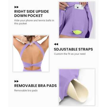 Easy Peezy Athletic Tennis Dresses for Women with Shorts