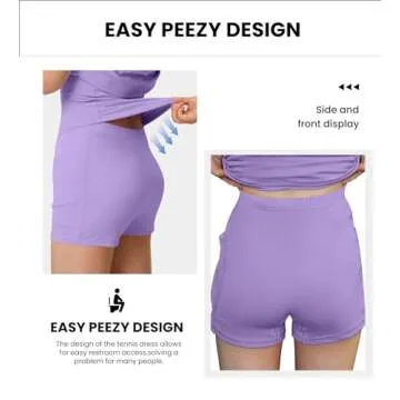 Easy Peezy Athletic Tennis Dresses for Women with Shorts