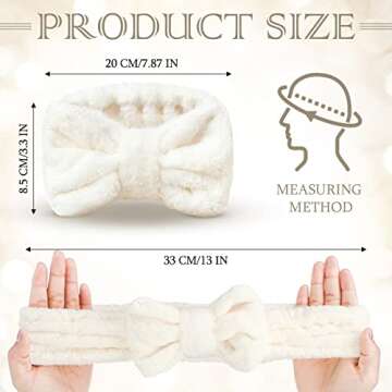 Hicarer 3 Pieces Towel Headbands for Women Makeup Spa Headband for Washing Face Shower (Beige)