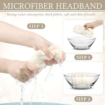 Hicarer 3 Towel Headbands - Makeup & Spa Essentials