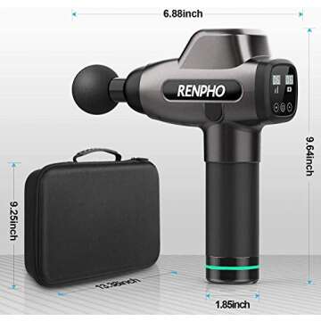 RENPHO Professional Muscle Massage Gun Deep Tissue for Athletes, Percussion Massager Gun with Case, Powerful Quiet Massagers, 20 Speeds, 6 Massage Heads, Back Relaxation - FSA and HSA Eligible