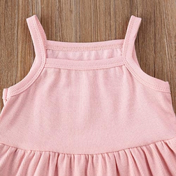 2PCS Baby Girls Summer Ruffle Dress and Cotton Shorts Set