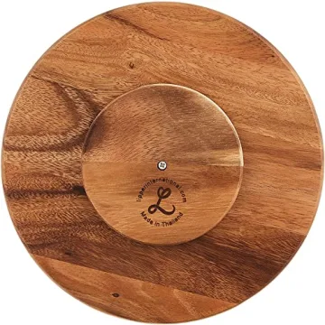 Elegant Acacia Wood 10 Inch Turntable for Home Organization