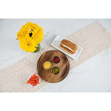 Elegant Acacia Wood 10 Inch Turntable for Home Organization