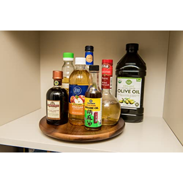 Elegant Acacia Wood 10 Inch Turntable for Home Organization