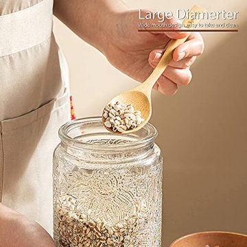Elegant LODIKE Glass Storage Jars with Wood Lids