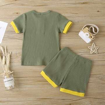 Unisex Summer Toddler Outfit Short Sleeve T-Shirt and Shorts