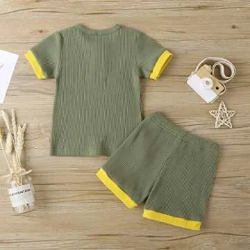 Unisex Summer Toddler Outfit Short Sleeve T-Shirt and Shorts
