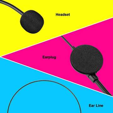 3 Pieces Toy Microphone Headset Costume Headpiece Microphone Rock Star Microphone Black Plastic Masquerade Headphone Makeup Props