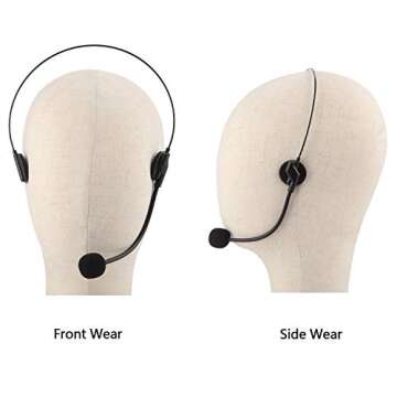 3 Pieces Toy Microphone Headset Costume Headpiece Microphone Rock Star Microphone Black Plastic Masquerade Headphone Makeup Props