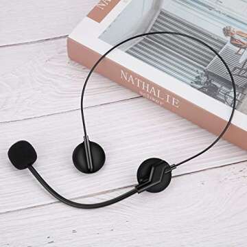 3 Pieces Toy Microphone Headset Costume Headpiece Microphone Rock Star Microphone Black Plastic Masquerade Headphone Makeup Props