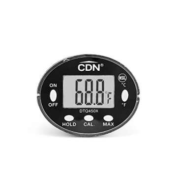 CDN Thin Tip Thermometer | ProAccurate®, 4.75" Stem, Digital, Hold, Max, Waterproof, NSF Certified, Ideal for Cooking, Brewing - DTQ450X