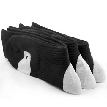 MUMUBREAL Men's Cushioned Compression Sport Socks, Black, Sizes 6-13 (3pack)