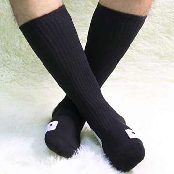 MUMUBREAL Men's Cushioned Compression Sport Socks, Black, Sizes 6-13 (3pack)
