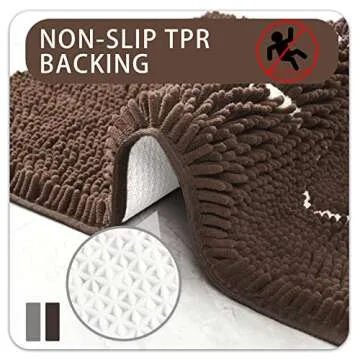 Ompaa Indoor Door Mat Entryway Rug Traps Mud and Dirt, 32x20 Brown, Super Absorbent Doormats for Muddy Shoes Dog Paws, Non Slip Welcome Floor Mats for Home Front Back Door, Patio, Garage, Entrance