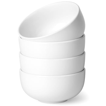 HOKELER 6 Inch Ceramic Cereal Bowls - Set of 4, Perfect for Versatile Dining