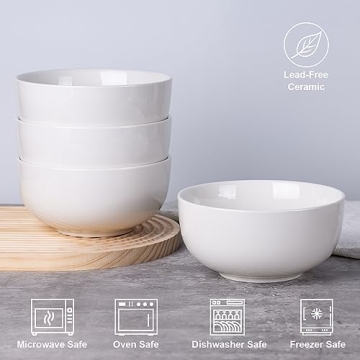 HOKELER Ceramic Cereal Bowls Set - Stylish & Durable