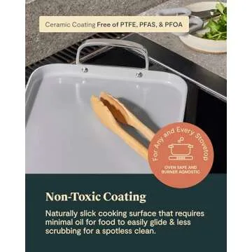 Caraway Double Burner Griddle - 19x12” Griddle Pan - Non-Stick Ceramic Coated - Non Toxic, PTFE & PFOA Free - Oven Safe & Compatible with All Stovetops - Marigold