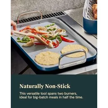 Caraway Double Burner Griddle - 19x12” Griddle Pan - Non-Stick Ceramic Coated - Non Toxic, PTFE & PFOA Free - Oven Safe & Compatible with All Stovetops - Marigold