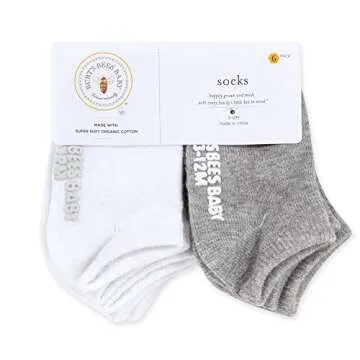 Burt's Bees Baby Baby Socks Ankle or Crew Height Made with Soft Organic Cotton - 6 Packs With Non-Sl...