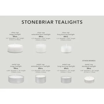 48 Count Long Burning Tea Light Candles - Stonebriar