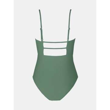 CUPSHE Women One Piece Swimsuit Adjustable Straps Tummy Control