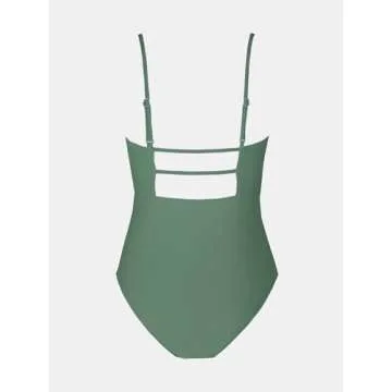CUPSHE Women One Piece Swimsuit Adjustable Straps Tummy Control