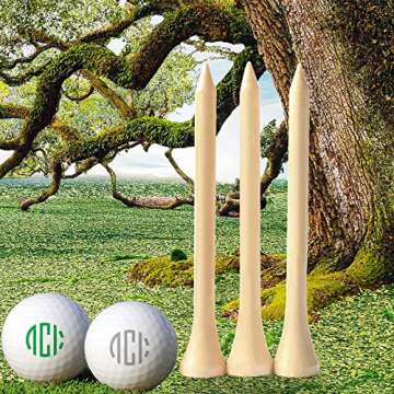 Dsenfurn 250 Pack Professional Bamboo Golf Tees 2-3/4 Inch - Stronger Than Wooden Golf Tees Biodegra...