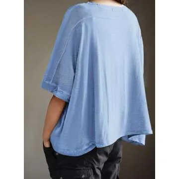 Dokotoo Summer Shirts for Women Plus Size Crop Womens Tops 2025 Trendy Cute Ladies Fashion Spring Workout Clothes Gym Oversized Tshirts Casual Solid Blouses T-Shirts Beach Outfits Tees Clothing