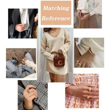 FUNEIA 6Pcs Thick Dome Chunky Rings for Women Men 18K Gold Plated Round Signet Rings Braided Twisted Signet Statement Ring Size 5-9