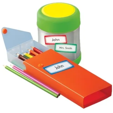 Avery(R) Durable Labels for Kids' Gear, 3/4" x 1-3/4", Assorted Border Colors, Water-Resistant Labels, 60 Rectangle Labels Total (41441)