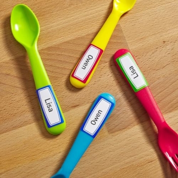 Avery(R) Durable Labels for Kids' Gear, 3/4" x 1-3/4", Assorted Border Colors, Water-Resistant Labels, 60 Rectangle Labels Total (41441)