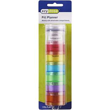 EZY DOSE 7-Day Pill Organizer Box - Colorful & Practical Medicine Planner
