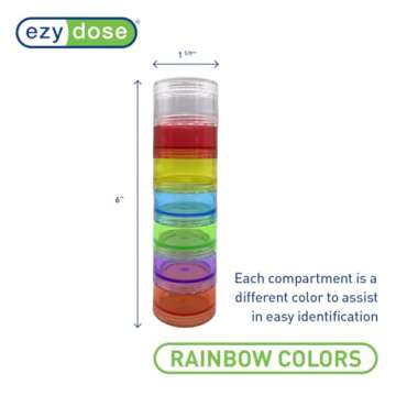 EZY DOSE Weekly Pill Organizer - Easy to Use, Durable, BPA-Free